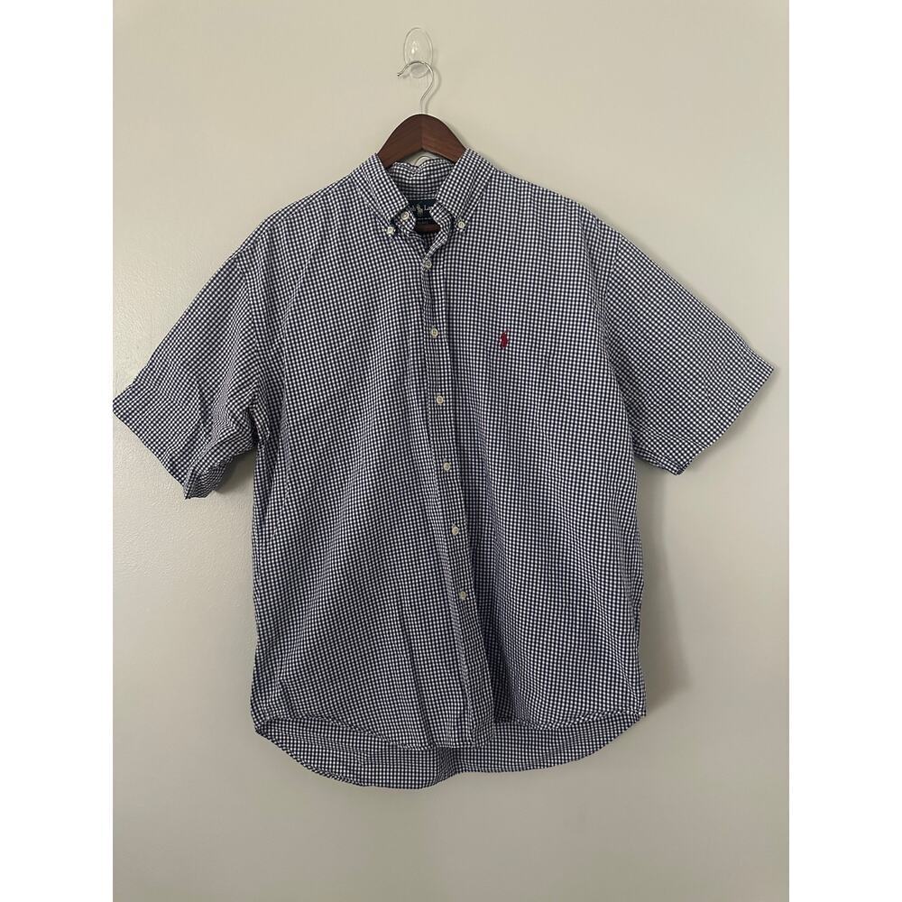 Ralph Lauren Blue Checked Blake Shirt sz Large